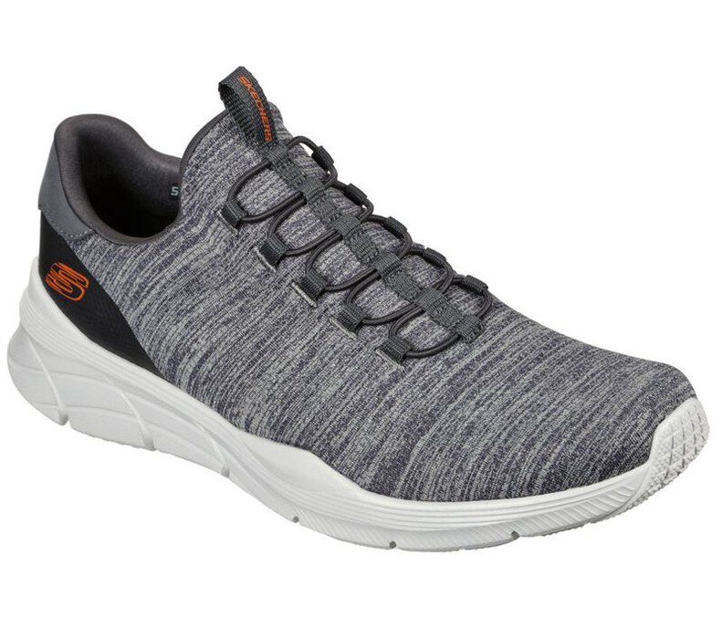 Skechers Relaxed Fit: Equalizer 4.0 - Voltis - Mens Slip On Shoes Grey/Orange [AU-ZC9084]